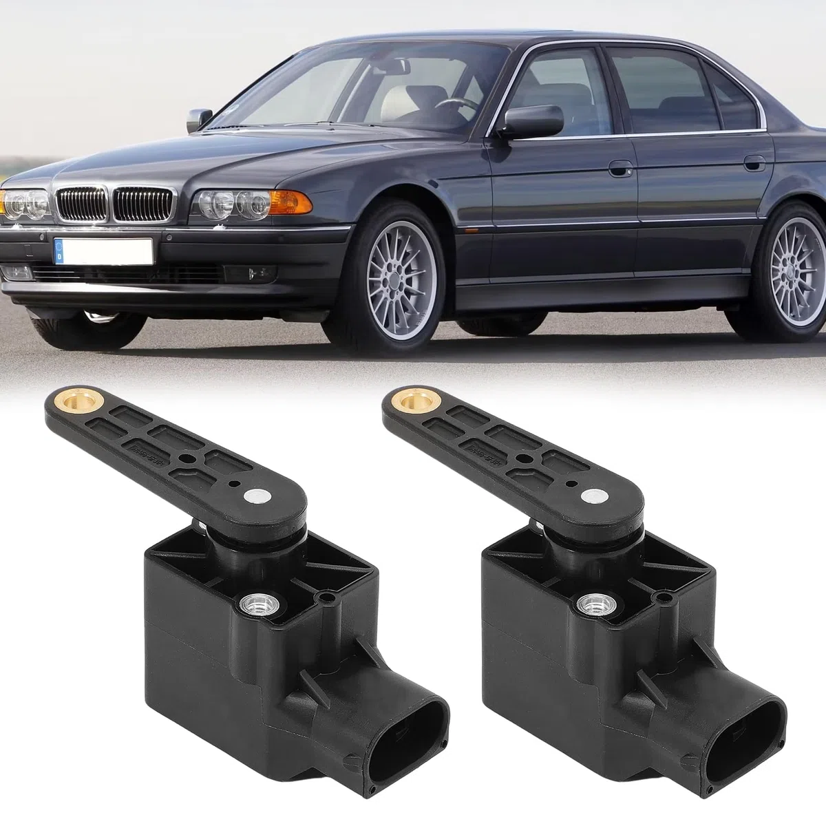 2 sensores de nivel de suspensión neumática para BMW E46 Serie 5 E39 E60 E61 E38 E65 E66 E67 X3 E83 X5 E53 E46 M5 E60 E61 E85 E86 E89 1994-2018 Sensor de altura de nivel Parte delantera