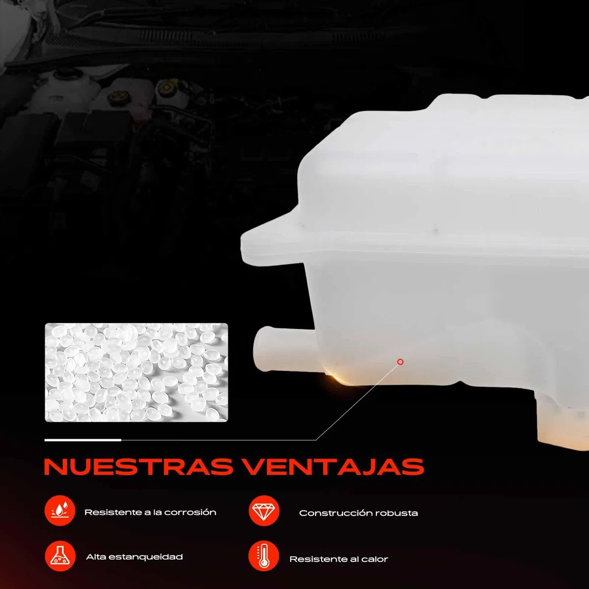 Frankberg Depósito de compensación Refrigerante Compatible con A4 Avant 8E5 1.9L A4 cabrio 8H7 2.4L A4 8E2 1.9L A4 Avant 8ED 1.9L A4 cabrio 8H7 3.0L Replace# 8E0121321