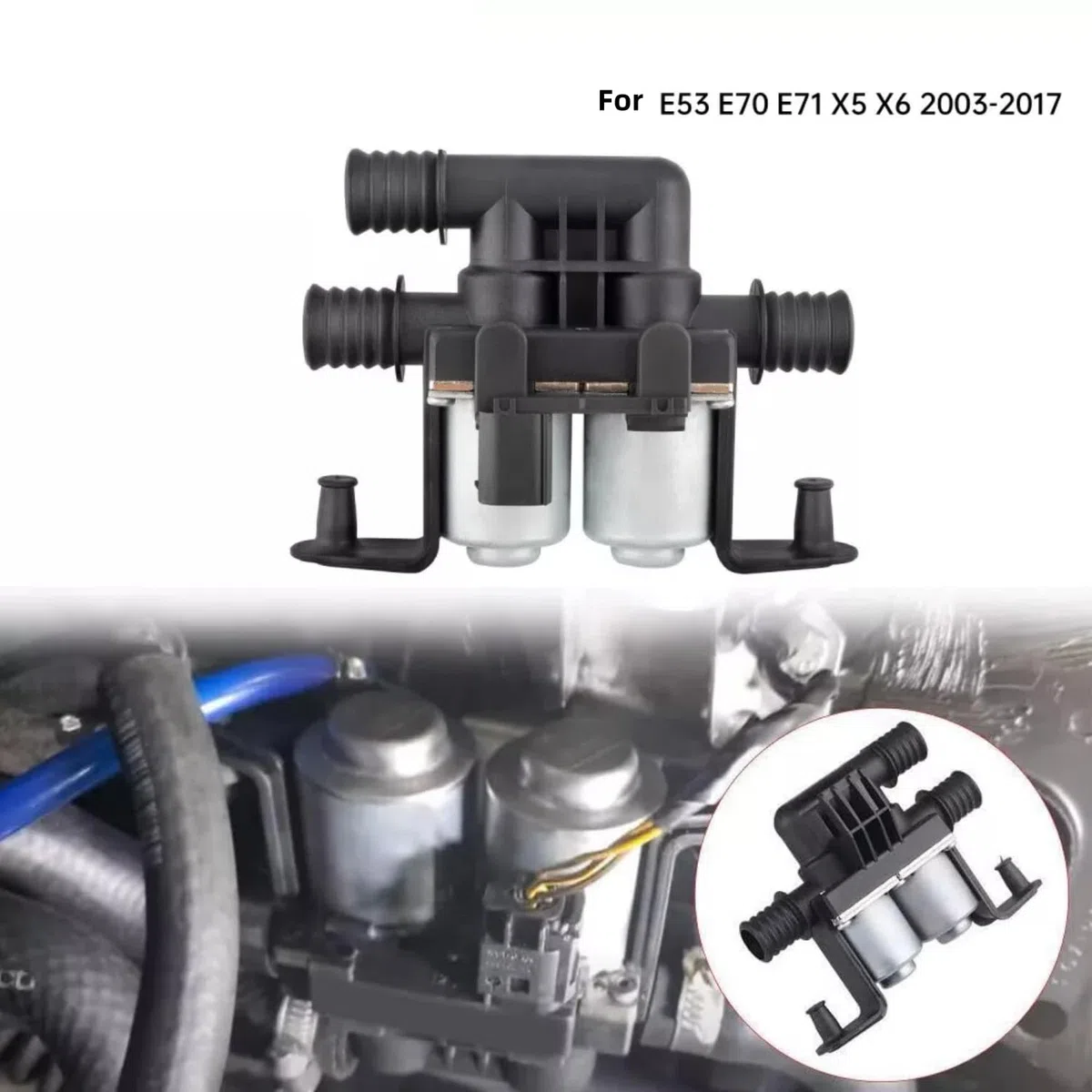 Válvula de control de refrigerante, válvula de control de calefacción de repuesto para X5 E53 E70 F15 F85 X6 E71 E72 F16 F86 Accesorios para coche Pieza # 64116910544, 1147412166, 15633601