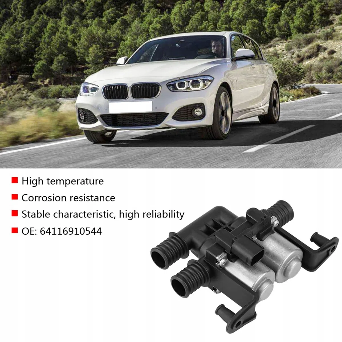 Válvula de control de refrigerante, válvula de control de calefacción de repuesto para X5 E53 E70 F15 F85 X6 E71 E72 F16 F86 Accesorios para coche Pieza # 64116910544, 1147412166, 15633601